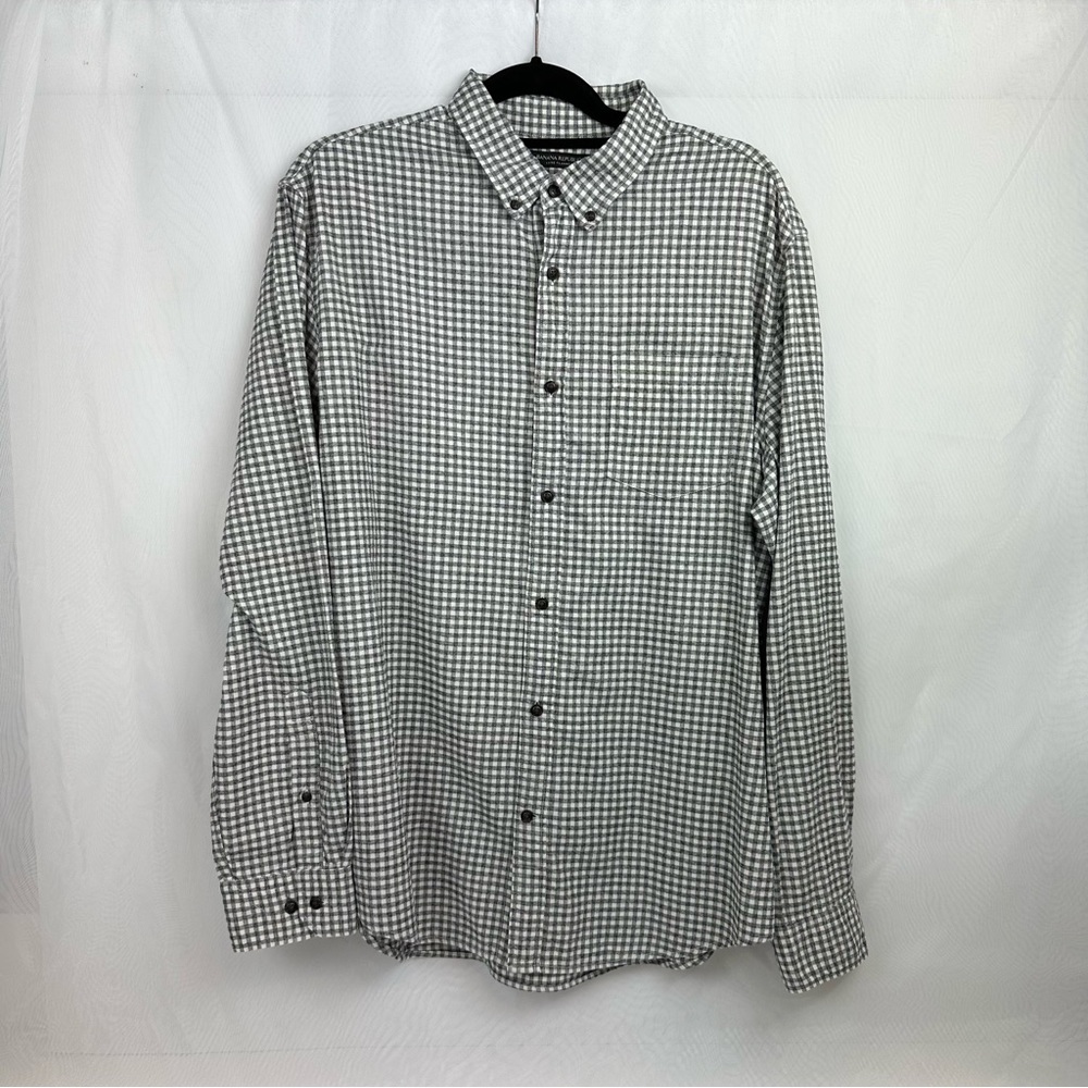 Banana Republic Luxe Flannel Button Down Long Sleeve Shirt Grant Fit Size XL